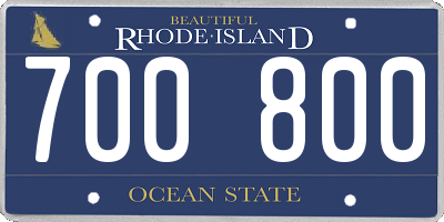 RI license plate 700800
