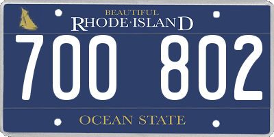 RI license plate 700802