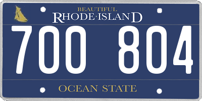 RI license plate 700804
