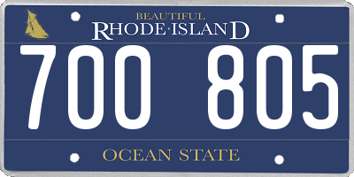RI license plate 700805