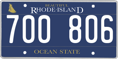 RI license plate 700806