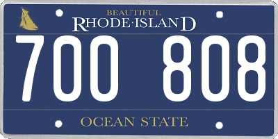 RI license plate 700808
