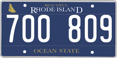 RI license plate 700809