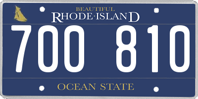 RI license plate 700810