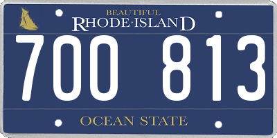 RI license plate 700813