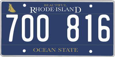 RI license plate 700816