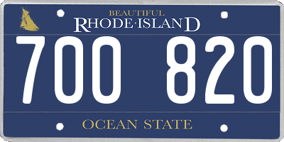RI license plate 700820