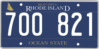 RI license plate 700821