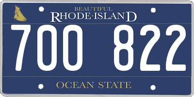 RI license plate 700822