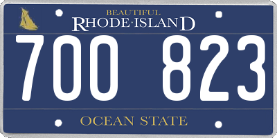 RI license plate 700823