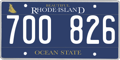 RI license plate 700826