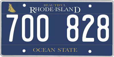 RI license plate 700828