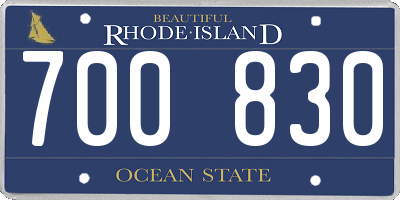 RI license plate 700830