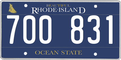 RI license plate 700831