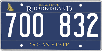 RI license plate 700832