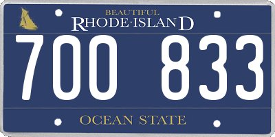 RI license plate 700833