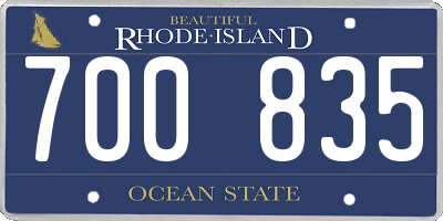RI license plate 700835