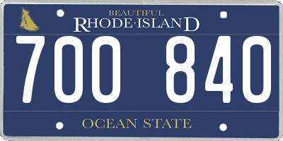 RI license plate 700840