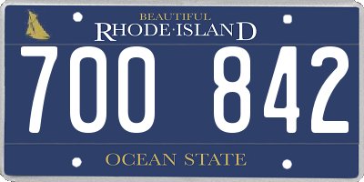 RI license plate 700842