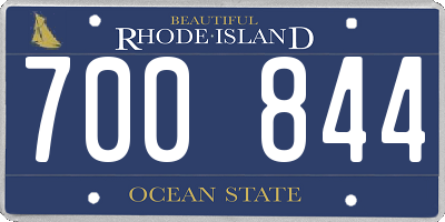 RI license plate 700844