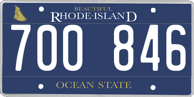 RI license plate 700846