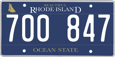 RI license plate 700847