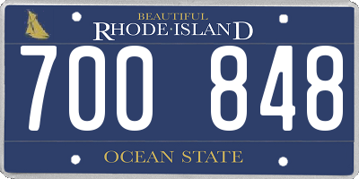 RI license plate 700848