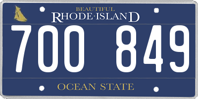 RI license plate 700849