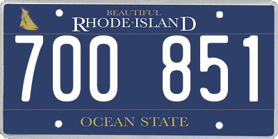 RI license plate 700851