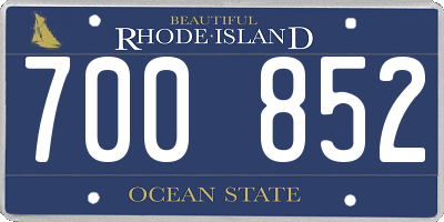 RI license plate 700852