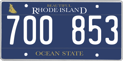 RI license plate 700853