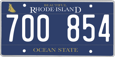 RI license plate 700854