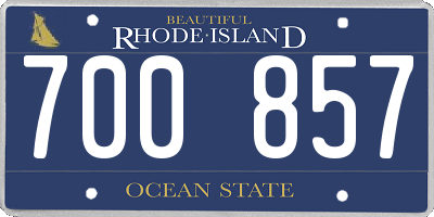 RI license plate 700857