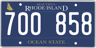 RI license plate 700858