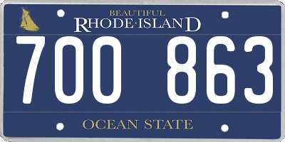 RI license plate 700863