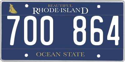 RI license plate 700864