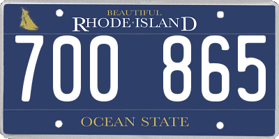 RI license plate 700865
