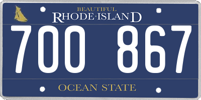 RI license plate 700867