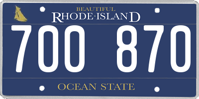 RI license plate 700870