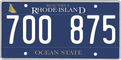 RI license plate 700875