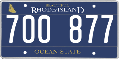 RI license plate 700877
