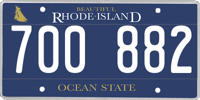 RI license plate 700882