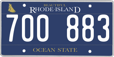 RI license plate 700883