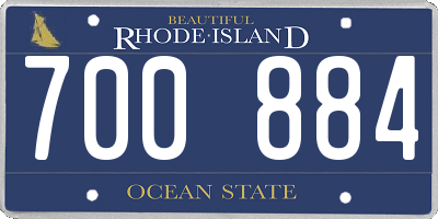 RI license plate 700884