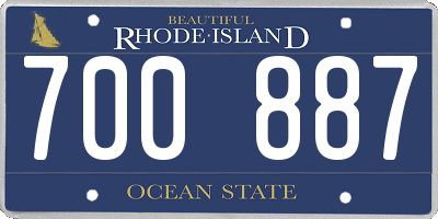 RI license plate 700887