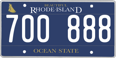 RI license plate 700888