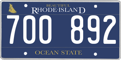 RI license plate 700892