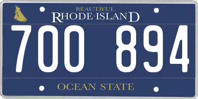 RI license plate 700894