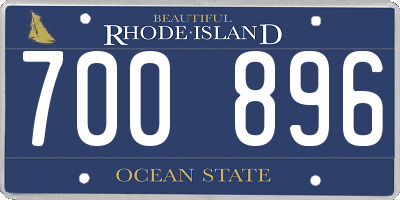 RI license plate 700896