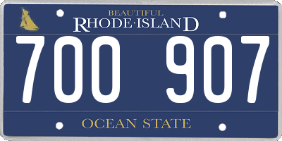 RI license plate 700907